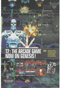 T2 TERMINATOR 2 SEGA GENESIS Original 1992 Ad Print Artwork Promo Authentic  - Bild 1 von 1