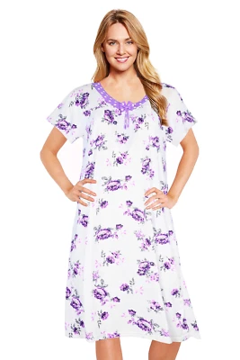 JEFFRICO Nightgowns For Women Short Sleeve Soft Sleepwear Comfy Nightshirts 801 - Image 1 of 4