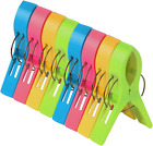 TRIXES Pack of 8 Large Bright Colour Plastic Beach Towel Pegs Clips for Sunbed -