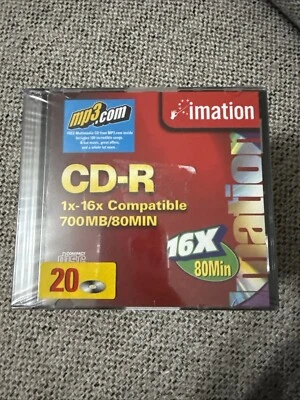 20 Pack Imation CD-R Slim-Case 16x 80min 700MB 1x-12x Compatible Recordable Disc - Image 1 of 3