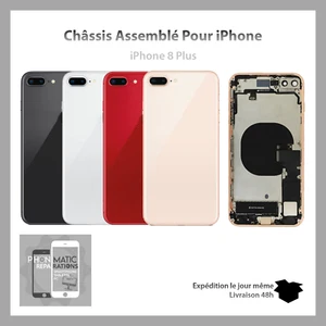 Châssis complet coque arrière housing assemblés nu pour iPhone 8+ plus avec logo - Foto 1 di 5