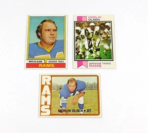 Lot of (3) 1972-1974 Topps Merlin Olsen Rams - Imagen 1 de 1