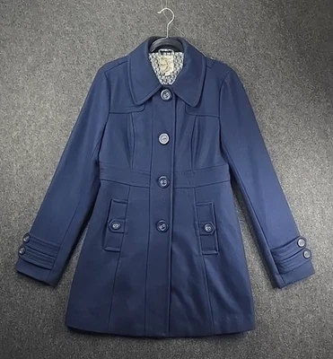 Gabardina/guisante de tul 60 % mezcla de lana azul para mujer talla L Foto 1 de 4