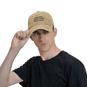 MAKE SAINT Funny Graphic Baseball Cap Unisex Washed Adjustable Sun Hat Casual - Picture 1 of 14