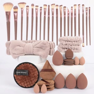 40-piece Coffee-colored Beauty Tool Set, Makeup Combination Kit - Picture 1 of 15