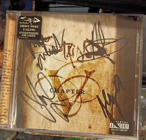 Staind band signed Chapter V cd booklet w/ cd  2005 Aaron Lewis - new unused - Picture 1 of 8