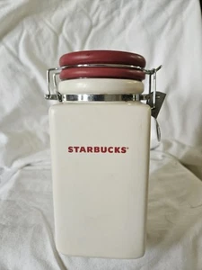 2008 Starbucks Ceramic Coffee Canister Sealing Canning Style Ceramic Lid 27oz - Picture 1 of 8