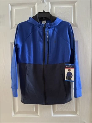 Champion 蓝色/黑色青少年全拉链 L( 14/16 )全新 — 第 1/4 张图片
