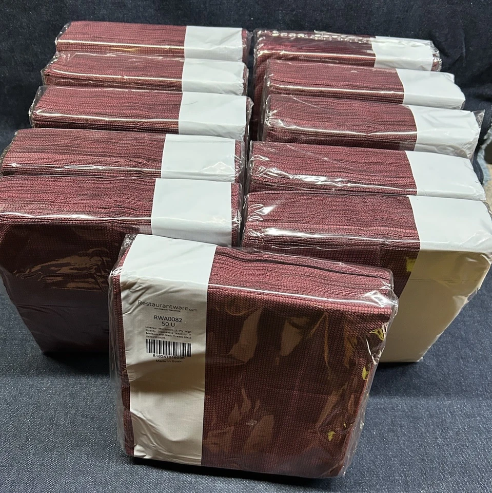 Servilletas desechables de dos capas de alta calidad para restaurante Luxenap Burdeos y negras  Foto 1 de 4