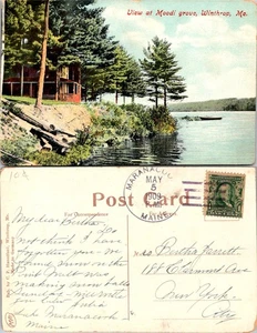 Historic Postcard of Moodi Grove Winthrop Maine Near Water - Picture 1 of 1