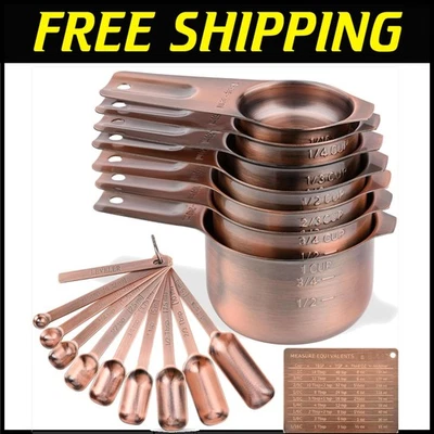 Copos, colheres e niveladores duráveis de cobre - Conjunto essencial de cozinha com 20 peças - Imagem 1 de 4