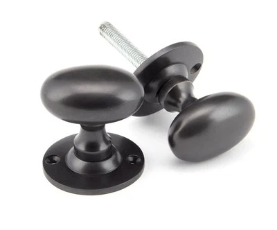 Aged Bronze OVAL MORTICE/RIM KNOB SET made by From The Anvil - Image 1 of 4