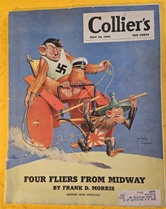 COLLIER'S MAGAZINE - July 25 1942 - Nazi Hitler Swastika - WWII Propoganda - Picture 1 of 10