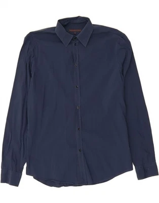 Camisa TRUSSARDI JEANS Para Hombre Talla 40 Mediana Azul Marino Algodón DH49 Foto 1 de 3