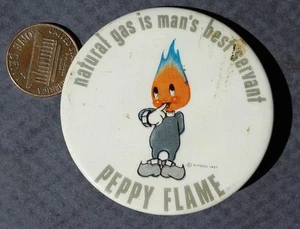 1957 NIPSCO Hammond Gary Indiana Peppy the Flame Natural Gas mascot pin SCARCE - - Picture 1 of 1
