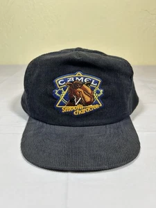 Cappello berretto blu snapback vintage anni 90 cammello sigarette velluto a coste "personaggio liscio" - Foto 1 di 6