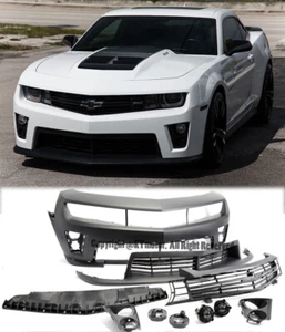 ZL1 Style Front Bumper For 10-13 Camaro with Upper Lower Grille & Fog Lights - Picture 1 of 10