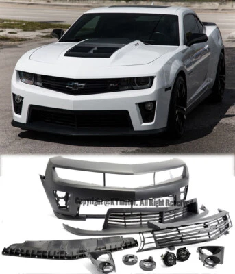 ZL1 Style Front Bumper For 10-13 Camaro with Upper Lower Grille & Fog Lights - Image 1 of 4