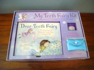 New My Tooth Fairy Gift Set Blue Pouch Book & Guiding Light true Story Kit - Picture 1 of 3