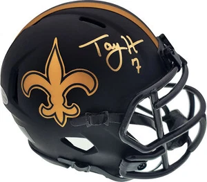 TAYSOM HILL AUTOGRAPHED SAINTS BLACK ECLIPSE SPEED MINI HELMET BECKETT 177444 - Picture 1 of 7