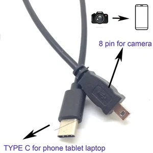 USB-C OTG CABLE FOR Nikon S9400 S9300 S9100 S9050 S800c S710 S6600 S6500 S6400  - Picture 1 of 11