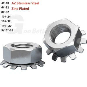 1/4-20 Kep Hex Star Lock Nuts Stainless Steel Coarse Thread 4# 6# 8# 10# 5/16-18 - Picture 1 of 13