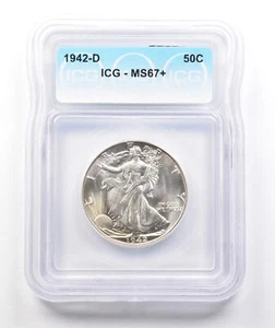 1942-D Walking Liberty Half Dollar MS67+ ICG *2879 - Picture 1 of 3