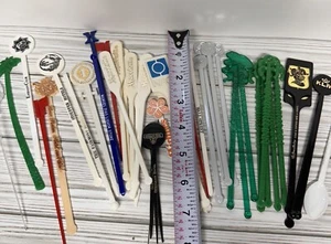 Vintage Swizzle Sticks Plastic Drink Stirrers Lot Of 35+ - Picture 1 of 5