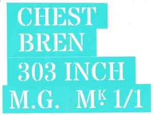 STENCIL FOR 50" WWII WW2 BREN M.G. 303 INCH MK.1/1 TRANSIT CHEST BOX + SIDE MARK - Picture 1 of 4