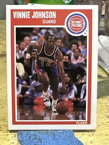 Vtg NBA 1989-90 Fleer #47 VINNIE “Microwave” JOHNSON Sonics Pistons Baylor NM/Mt - Picture 1 of 2