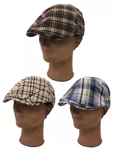 Cappello berretto a quadretti 100% cotone edera Newsboy Duckbill Cabbie motivo golf - Foto 1 di 9