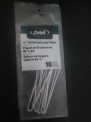 Orbit 1/4” Universal Metal Loop Stakes, Use with 1/4” Tubing, Qty 10 - Image 1 of 2