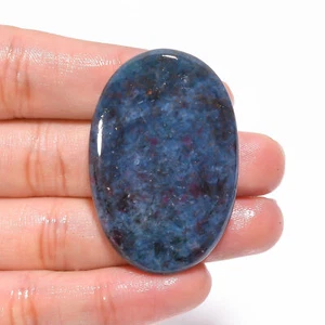 Blue Ruby Fuchsite Oval Shape Cabochon Loose Gemstone 101 Ct. 47X31X6 mm GC-7912 - Picture 1 of 1