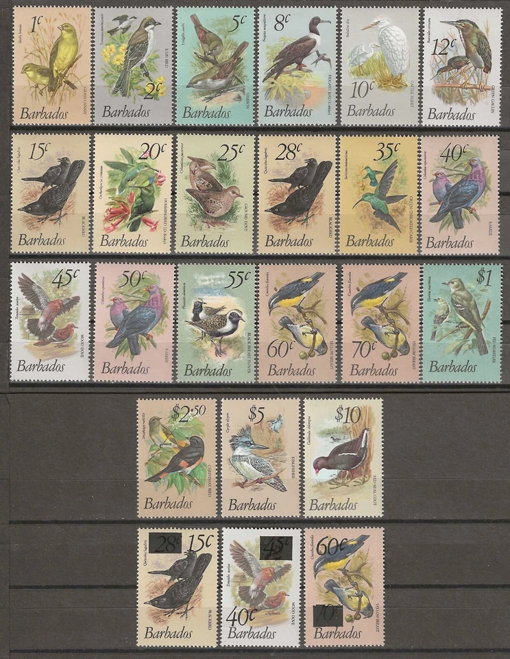 BARBADOS 1979/83 SG 622/638 + 682/684 MNH — 第 1/1 张图片