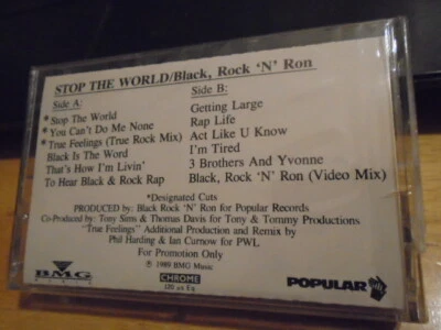 SEALED RARE PROMO Black Rock & Ron CASSETTE TAPE Stop the World NY hip hop 1989 - Image 1 of 2