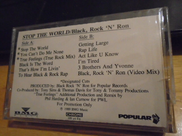 SEALED RARE PROMO Black Rock & Ron CASSETTE TAPE Stop the World NY hip hop 1989 - Image 1 of 2