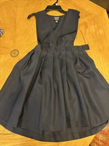 French Toast Girls 10 School Uniform Pleated Jumper Dress Navy Blue V neck - Picture 1 of 5