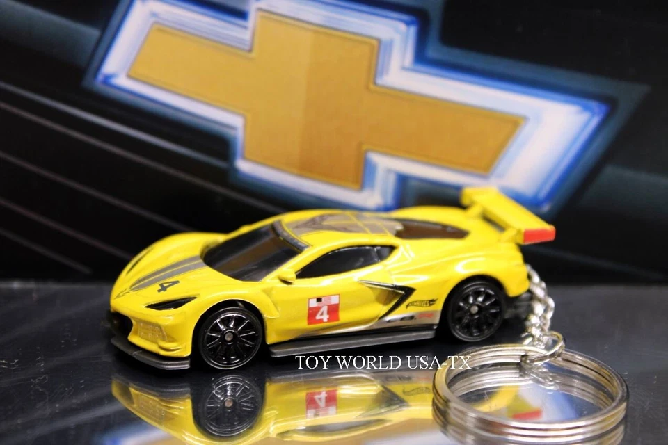 定制钥匙链 '21 雪佛兰 C8.R Corvette 黄色 — 第 1/1 张图片