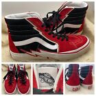 Vans Sk8-Hi Red Racing Lightning Bolt Sneaker Shoes 721454 Womens US 9.5 Mens 8