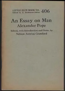 Essay on Man Alexander Pope Little Blue Book #406 Haldeman-Julius 1927 - Imagen 1 de 1