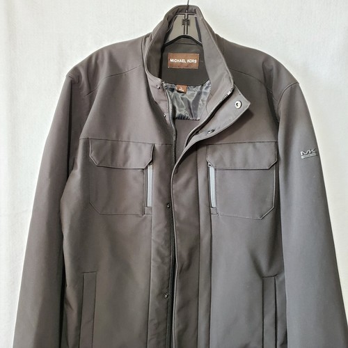 Giacca a guscio morbido Michael Kors Guilford cappotto con cerniera intera uomo XL nero $400