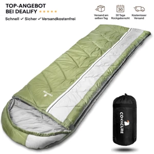 Atmungsaktiver Baumwoll-Schlafsack | 220x80 cm | Komplettöffnung als Decke - Bild 1 von 7
