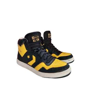 Vtg Converse Startech men's 9 Blue Yellow Leather High top Sneakers Basketball - Picture 1 of 12