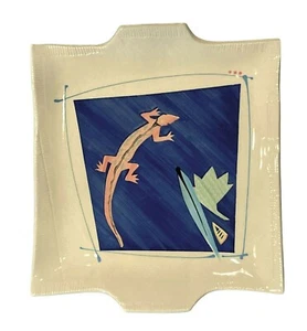 Placa de gecko de cerámica artística de estudio decorativo SW hecha a mano firmada por artista - Imagen 1 de 6