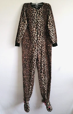 Pijama de mujer Nick and Nora marrón multicolor estampado de leopardo con patas talla S Foto 1 de 4