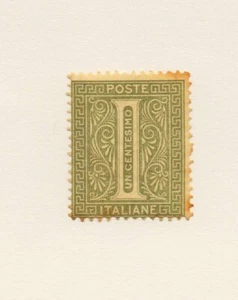 Francobollo "cifra"tiratura di Londra verde grigio chiaro filigrana corona - Foto 1 di 2