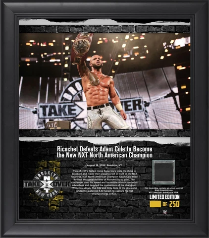 Ricochet WWE Framed 15" x 17" NXT TakeOver: Brooklyn 2018 Collage Cover