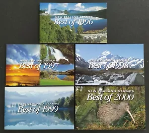 1996 1997 1998 1999 2000 New Zealand Best Stamps 15 Mini-Sheets in 5 Folders - Picture 1 of 12