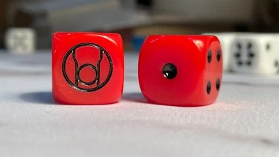 Par de dados Red Lantern Corps Heroclix personalizado D6 Foto 1 de 3