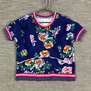 Matilda Jane Top Girls 6 Multicolor Floral Ringer Pullover - Picture 1 of 8